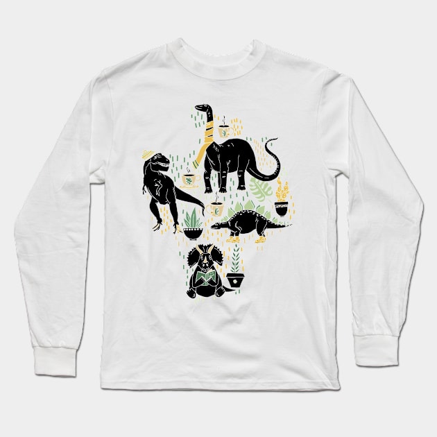 Hipster Dinos Long Sleeve T-Shirt by tangerinetane